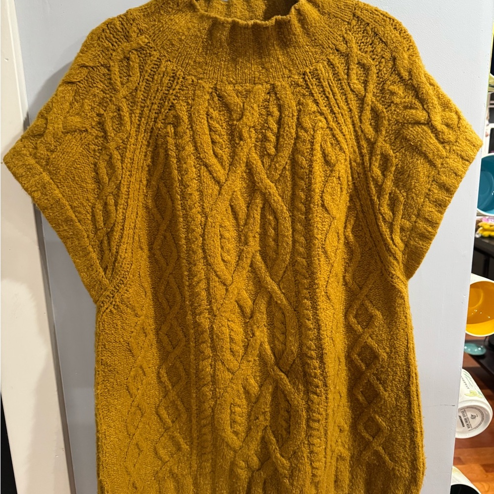Anthropologie Mustard Cowl Neck Sweater